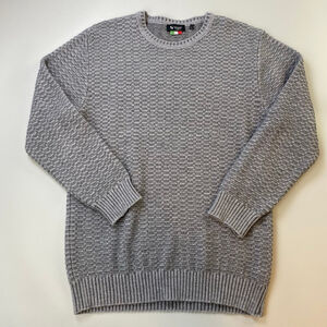 MODANGO MILANO Sweater Mens Large Italy Wool Grey Crewneck Classic Textured